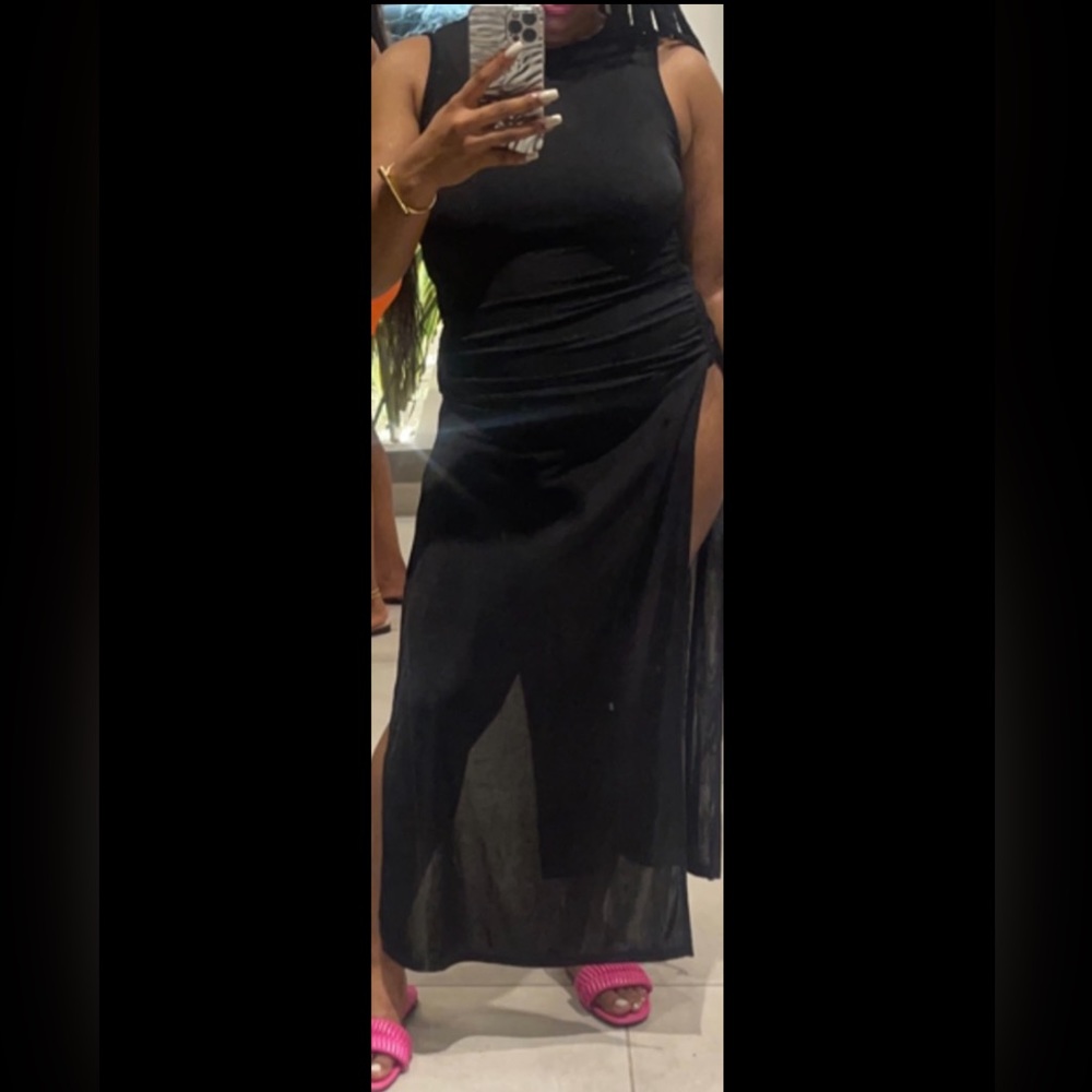 Black Dress only worn once! Size large. 2 high slits on the side